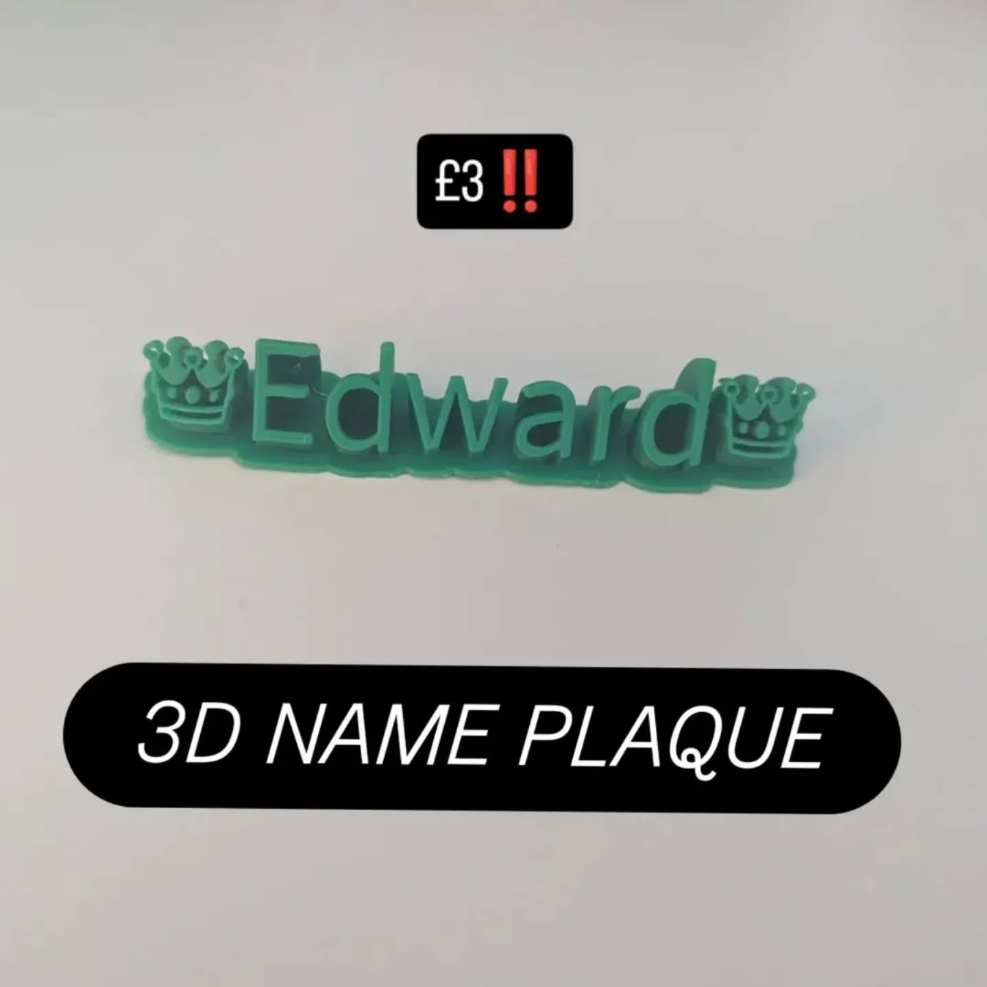 Custom 3D Nameplate (Optional Emojis)